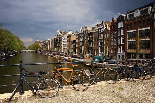 Netherlands, Amsterdam Canal from bridge